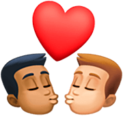 Emoji 👨🏾‍❤️‍💋‍👨🏼 Bacio Tra Coppia - Uomo: Carnagione Abbastanza Scura, Uomo: Carnagione Abbastanza Chiara su Facebook 15.0.