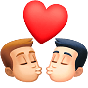 Emoji 👨🏼‍❤️‍💋‍👨🏻 Bacio Tra Coppia - Uomo: Carnagione Abbastanza Chiara, Uomo: Carnagione Chiara su Facebook 15.0.