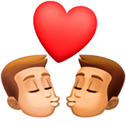 Emoji 👨🏼‍❤️‍💋‍👨🏽 Bacio Tra Coppia - Uomo: Carnagione Abbastanza Chiara, Uomo: Carnagione Olivastra su Facebook 15.0.