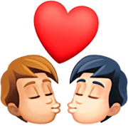 Emoji 🧑🏼‍❤️‍💋‍🧑🏻 Bacio Tra Coppia: persona, persona, Carnagione Abbastanza Chiara, Carnagione Chiara su Facebook 15.0.