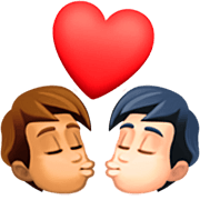 Emoji 🧑🏽‍❤️‍💋‍🧑🏻 Bacio Tra Coppia: persona, persona, Carnagione Olivastra, Carnagione Chiara su Facebook 15.0.