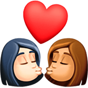 Emoji 👩🏻‍❤️‍💋‍👩🏽 Bacio Tra Coppia - Donna: Carnagione Chiara, Donna: Carnagione Abbastanza Chiara su Facebook 15.0.