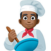 👨🏿‍🍳 Emoji Cozinheiro: Pele Escura na Facebook 15.0.