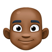 Emoji 👨🏿‍🦲 Uomo: Carnagione Scura E Calvo su Facebook 15.0.