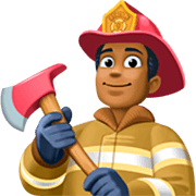 Emoji 👨🏾‍🚒 Pompiere Uomo: Carnagione Abbastanza Scura su Facebook 15.0.