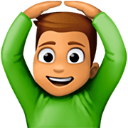 Emoji 🙆🏽‍♂️ Uomo Con Gesto OK: Carnagione Olivastra su Facebook 15.0.