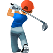 🏌🏽‍♂️ Emoji Hombre Jugando Al Golf: Tono De Piel Medio en Facebook 15.0.