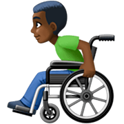 Mann in manuellem Rollstuhl: dunkle Hautfarbe Facebook 15.0.