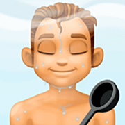 Emoji 🧖🏽‍♂️ Uomo In Sauna: Carnagione Olivastra su Facebook 15.0.
