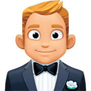 🤵🏼‍♂️ Emoji Mann im Tuxedo: mittelhelle Hautfarbe Facebook 15.0.