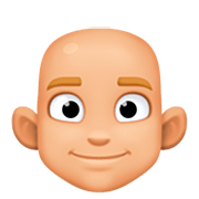 👨🏼‍🦲 Emoji Mann: mittelhelle Hautfarbe, Glatze Facebook 15.0.