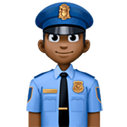 Emoji 👮🏿‍♂️ Poliziotto Uomo: Carnagione Scura su Facebook 15.0.