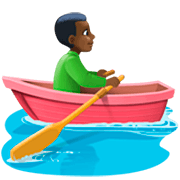 Emoji 🚣🏿‍♂️ Uomo In Barca A Remi: Carnagione Scura su Facebook 15.0.