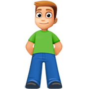 🧍🏼‍♂️ Emoji stehender Mann: mittelhelle Hautfarbe Facebook 15.0.