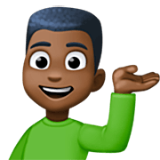 Emoji 💁🏿‍♂️ Uomo Con Suggerimento: Carnagione Scura su Facebook 15.0.