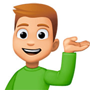 Emoji 💁🏼‍♂️ Uomo Con Suggerimento: Carnagione Abbastanza Chiara su Facebook 15.0.