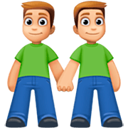 👬🏼 Emoji Hombres De La Mano: Tono De Piel Claro Medio en Facebook 15.0.