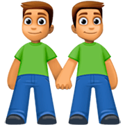 👬🏽 Emoji händchenhaltende Männer: mittlere Hautfarbe Facebook 15.0.