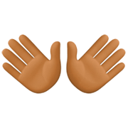 👐🏾 Emoji Mãos Abertas: Pele Morena Escura na Facebook 15.0.