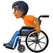 Person in manuellem Rollstuhl: mitteldunkle Hautfarbe Facebook 15.0.