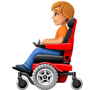 🧑🏼‍🦼 Emoji Person in motorisiertem Rollstuhl: mittelhelle Hautfarbe Facebook 15.0.