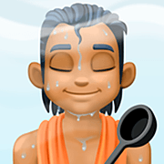 🧖🏾 Emoji Persona En Una Sauna: Tono De Piel Oscuro Medio en Facebook 15.0.