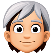 🧑🏼‍🦳 Emoji Persona: Tono De Piel Claro Medio, Pelo Blanco en Facebook 15.0.