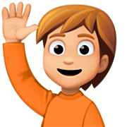 🙋🏼 Emoji Persona Con La Mano Levantada: Tono De Piel Claro Medio en Facebook 15.0.