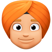 👳🏼 Emoji Persona Con Turbante: Tono De Piel Claro Medio en Facebook 15.0.