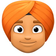 👳🏽 Emoji Persona Con Turbante: Tono De Piel Medio en Facebook 15.0.