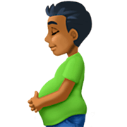 🫃🏾 Emoji Hombre Embarazado: Tono De Piel Oscuro Medio en Facebook 15.0.