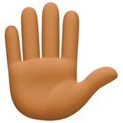 ✋🏾 Emoji erhobene Hand: mitteldunkle Hautfarbe Facebook 15.0.