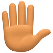 ✋🏽 Emoji Mão Levantada: Pele Morena na Facebook 15.0.
