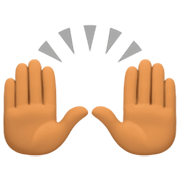🙌🏽 Emoji zwei erhobene Handflächen: mittlere Hautfarbe Facebook 15.0.