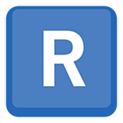 Lettera simbolo indicatore regionale R Facebook 15.0.