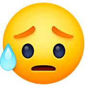 Emoji 😥 Faccina Delusa Ma Sollevata su Facebook 15.0.