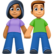 Emoji 👩🏾‍🤝‍👨🏽 Uomo E Donna Che Si Tengono Per Mano: Carnagione Abbastanza Scura E Carnagione Olivastra su Facebook 15.0.