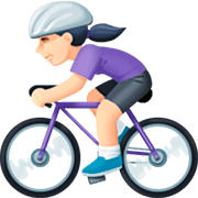 🚴🏻‍♀️ Emoji Mujer En Bicicleta: Tono De Piel Claro en Facebook 15.0.