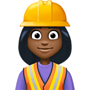 👷🏿‍♀️ Emoji Bauarbeiterin: dunkle Hautfarbe Facebook 15.0.