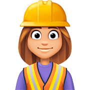 👷🏼‍♀️ Emoji Bauarbeiterin: mittelhelle Hautfarbe Facebook 15.0.