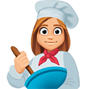 👩🏼‍🍳 Emoji Cocinera: Tono De Piel Claro Medio en Facebook 15.0.
