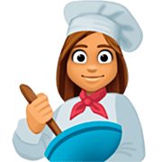 👩🏽‍🍳 Emoji Cocinera: Tono De Piel Medio en Facebook 15.0.