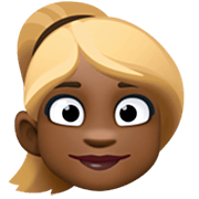 👱🏿‍♀️ Emoji Frau: dunkle Hautfarbe, blond Facebook 15.0.