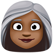 👩🏿‍🦳 Emoji Mujer: Tono De Piel Oscuro Y Pelo Blanco en Facebook 15.0.