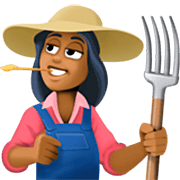 👩🏾‍🌾 Emoji Agricultora: Tono De Piel Oscuro Medio en Facebook 15.0.