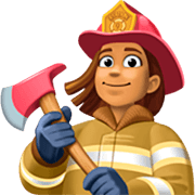 Emoji 👩🏽‍🚒 Pompiere Donna: Carnagione Olivastra su Facebook 15.0.