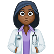 👩🏿‍⚕️ Emoji Mulher Profissional Da Saúde: Pele Escura na Facebook 15.0.