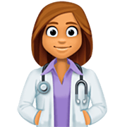 Emoji 👩🏽‍⚕️ Operatrice Sanitaria: Carnagione Olivastra su Facebook 15.0.