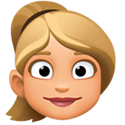 👱🏼‍♀️ Emoji Frau: mittelhelle Hautfarbe, blond Facebook 15.0.