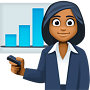 👩🏾‍💼 Emoji Oficinista Mujer: Tono De Piel Oscuro Medio en Facebook 15.0.